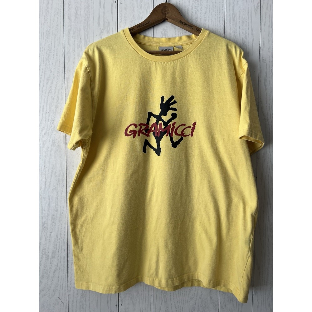 GRAMICCI Running Man Hiking T-Shirt Men's XL Cotton Logo Spellout